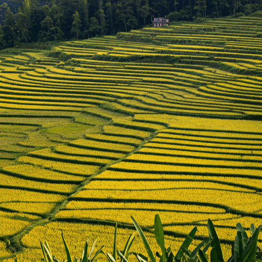 Lush Nepalese agricultural landscape